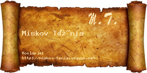 Miskov Ténia névjegykártya